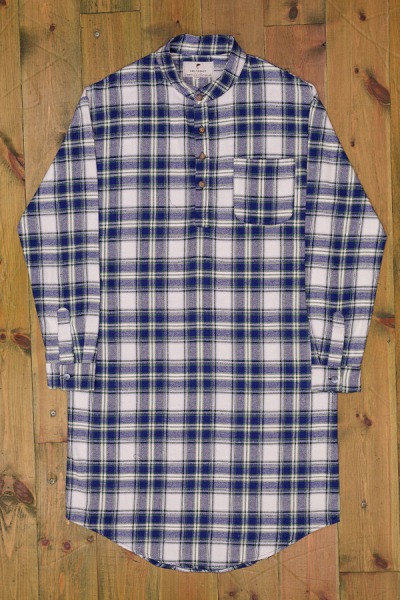 Flannel Nightshirt LV 38 -Blue White Check